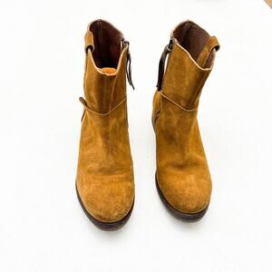 Coque Terra Brown Suede Leather Ankle Boot Round Toe Size 37